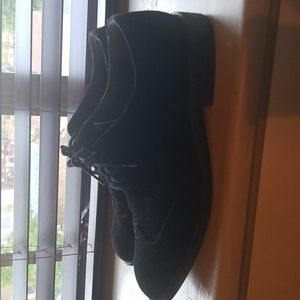 Men Black Suede Joseph Abboud Oxfords